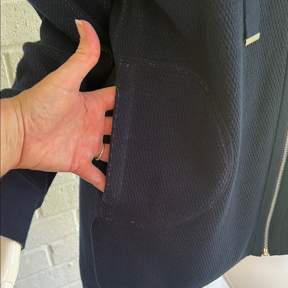 OST (original style today)  Navy Zip Sweater Jacket with Relaxed Fit - Picture 3 of 11